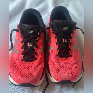 New Balance Coral and Black Athletic Shoes